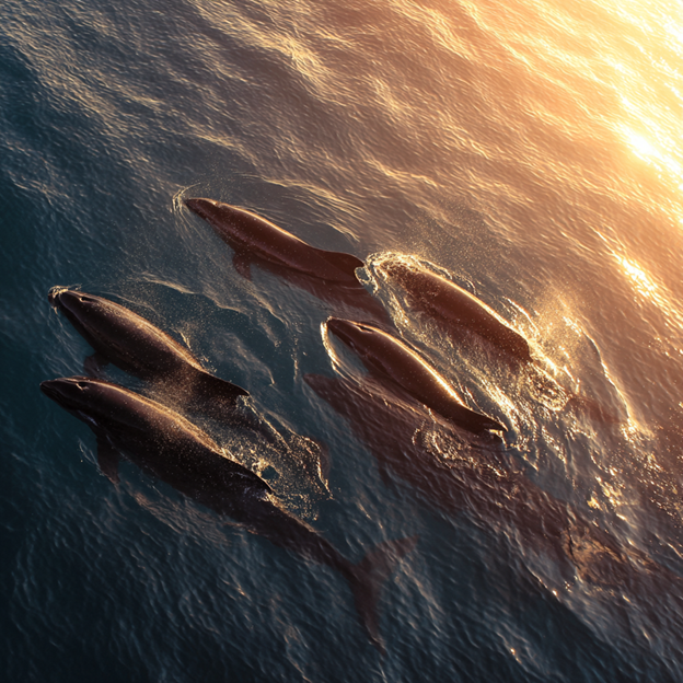 A pod travels as one, their legendary social bonds enabling complex cooperation while also creating a profound vulnerability.